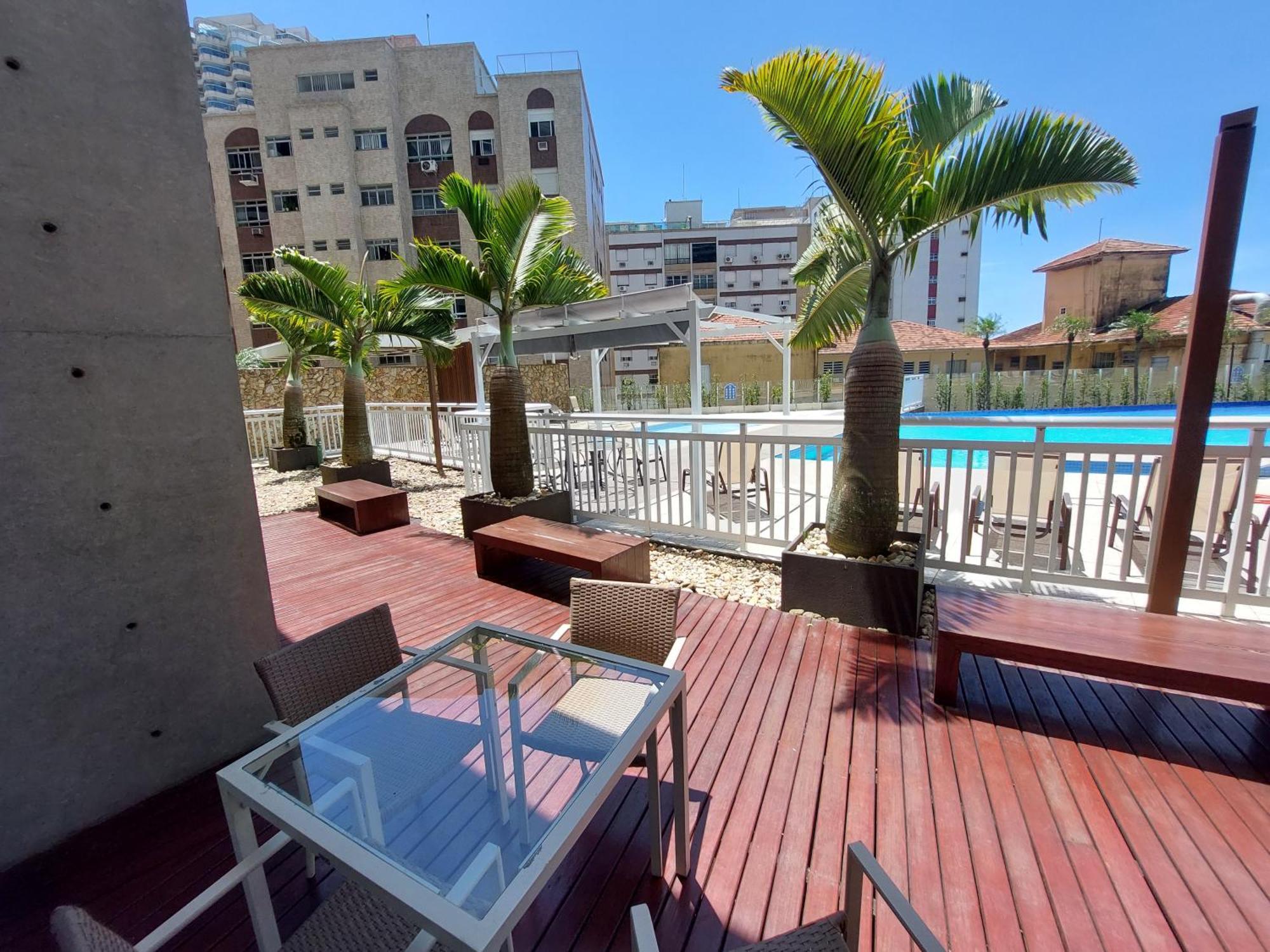 Ferienwohnung Book Santos - Unlimited 1112 - Um Pe Na Areia Exterior foto